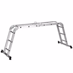 Echelle télescopique pliable 5 en 1 en alliage daluminium DURHAND - 12 marches - charge max. 150 kg