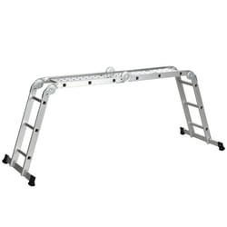 Echelle télescopique pliable 5 en 1 en alliage daluminium DURHAND - 12 marches - charge max. 150 kg