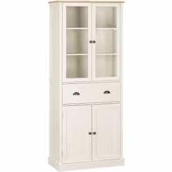 Description générale Cette jolie armoire de cuisine coloris crème avec poignées boutons et coquilles en métal laiton vieilli ...