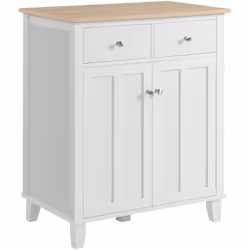 Ce superbe buffet bicolore blanc aspect bois clair apportera une ambiance cosy très chaleureuse à l'espace intérieur de votre ...