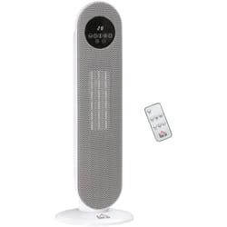 Homcom - Chauffage soufflant oscillant 2000 w - radiateur céramique ptc - 2 niv. puissance - chauffage d'appoint avec télécommande blanc noir
