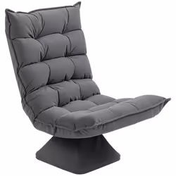 Fauteuil relax grand confort pivotant inclinaison réglable 5 niv. épais garnissage mousse haute densité tissu velours microfi ...