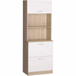 Description générale Ce superbe buffet haut bicolore blanc avec un aspect bois de chêne clair ajoutera une touche de modernit ...
