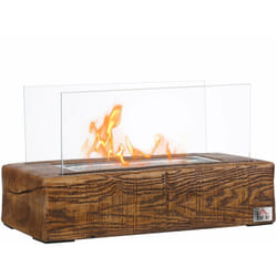Homcom - Cheminée portable à poser bioéthanol avec réservoir 0,15 l couverture 18 m² - design bûche de bois - dim. 33L x 16l x 18H cm