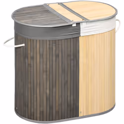 Ce magnifique panier à linge 2 compartiments apportera une touche cosy à votre salle de bain ou buanderie. Pratique et simple ...