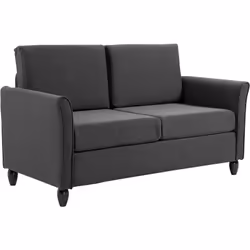 Laissez-vous séduire par le charme cosy et chic de ce superbe canapé 2 places design scandinave coloris gris foncé chiné. Son ...