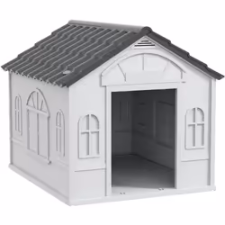 Description générale Cette niche pour chien au style cottage est un modèle original en forme de maison, fabriqué en polypropy ...