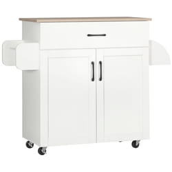 HOMCOM - Desserte de cuisine - Panneaux de particules - 105x36x85cm - Blanc