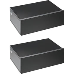 Homcom - Lot de 2 tables de chevet murales - lot de 2 tables de nuit - tiroir coulissant, plateau - panneaux particules noir
