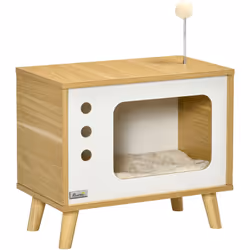 Description générale Cette superbe maisonnette panier pour chat au design poste de télévision offre à votre boule de poils to ...