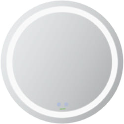 Miroir salle de bain lumineux LED 35 W - dim. Ø 60 x 4H cm - fonction anti-buée, interrupteur tactile, luminosité réglable - alu. verre
