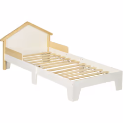 Ce superbe lit design maison esprit nature alliant l'élégance du bois, coloris blanc mat et lignes épurées vous permettra d'a ...
