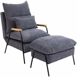 Description générale Laissez-vous séduire par le charme néo-rétro et le confort de ce magnifique fauteuil lounge avec repose- ...