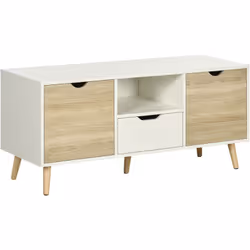 Description générale Ce splendide meuble TV bas sur pied style scandinave s'intégrera parfaitement dans votre salon ou votre  ...