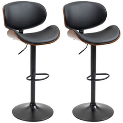 HOMCOM - Tabourets de bar - Revêtement synthétique PU - 53x52x112cm - Noir