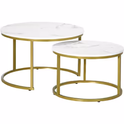Description générale Ce superbe lot de 2 tables basses gigognes rondes de style art déco apportera une touche d'élégance à vo ...