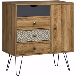Ajoutez une touche de style à votre intérieur avec ce magnifique petit buffet style industriel motif graphique. Équipé d'un p ...