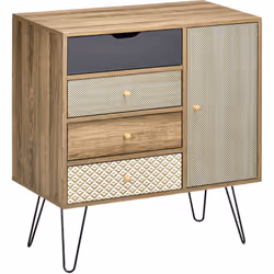 Ajoutez une touche de style à votre intérieur avec ce magnifique petit buffet style industriel motif graphique. Équipé d'un p ...