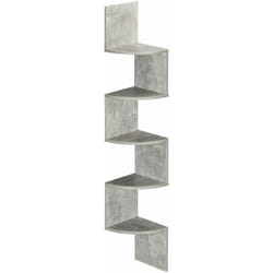Homcom - tagère d'angle étagère de rangement design contemporain zig zag 20L x 20l x 126H cm 5 niveaux panneaux de particules gris