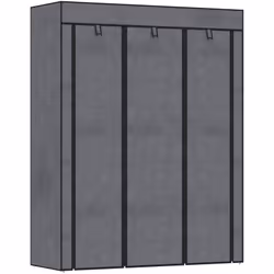 Description générale Cette jolie armoire penderie multi-rangement, dotée de 8 étagères et de 2 barres de penderie, ajoutera u ...