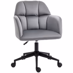 Chaise de bureau design Chesterfield effet capitonné hauteur réglable pivotant 360° velours gris 58x58x86cm Gris