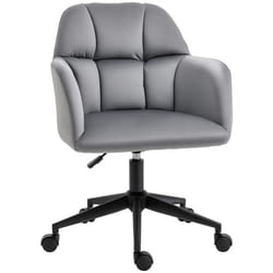 Chaise de bureau design Chesterfield effet capitonné hauteur réglable pivotant 360° velours gris 58x58x86cm Gris