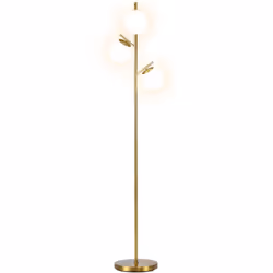 Simple et pratique, ce lampadaire style néo-rétro possède un pied en métal fin et raffiné, une base ronde stable et 3 abats-j ...