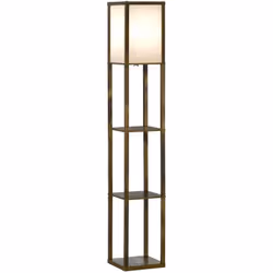 Description générale Ce lampadaire étagère est une conception 2 en 1, offrant à la fois lumière et espaces de rangement. Il p ...