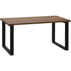 Table basse rectangulaire style industriel dim. 100L x 60l x 50H cm métal noir mdf aspect bois de noyer