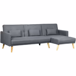 Description générale Laissez-vous séduire par le charme cosy et chic de ce superbe canapé d'angle convertible réversible 3 pl ...