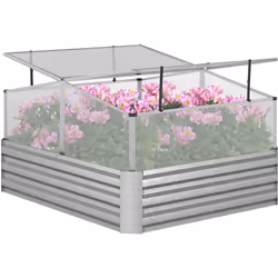 Description générale Cette mini serre de jardin carré potager avec 2 lucarnes vous permettra de protéger vos plants de tomate ...