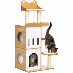 Description générale Ce magnifique arbre à chat au design contemporain est équipé de griffoirs, de 2 niches, de 4 plateformes ...
