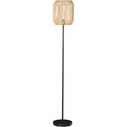 Avec son piètement en métal noir et son abat-jour aspect cannage en corde papier tressée à la main, ce magnifique lampadaire  ...