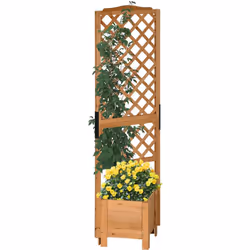 Sublimez votre extérieur avec cette jardinière sur pied et son treillis haut intégré en bois de sapin pré-huilé. Caractéristi ...