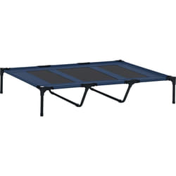 Lit sur pieds xxl pour chien chat lit de camp animal lit surélevé Oxford textilène micro-perforé dim. 122L x 92l x 23H cm bleu