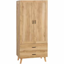 Bénéficiez d'un espace de rangement pratique et élégant en optant pour cette armoire de chambre style scandinave. Ce meuble i ...
