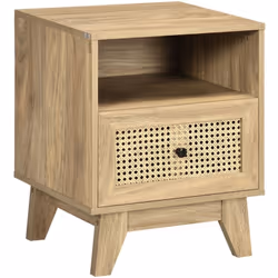 Description générale Cette table de chevet élégante et tendance allie un aspect bois de manguier et un cannage en rotin, subl ...