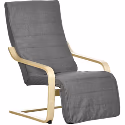 Ce joli fauteuil relax avec repose-pied réglable et structure en bois de bouleau apportera une touche scandinave chaleureuse  ...
