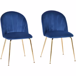 Description générale Grâce à son style art-déco mêlant l'élégance du velours associé au métal doré, ce lot de 2 chaises très  ...