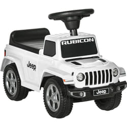 Aiyaplay - Porteur enfant voiture 18-36 mois klaxon bruit moteur coffre butée arrière anti-basculement blanc
