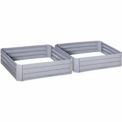 Ce joli lot de 2 carrés potagers robustes en tôle d'acier ondulée vous permettra de profiter d'un généreux espace de plantati ...