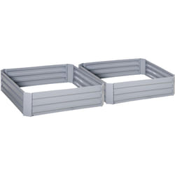Outsunny - Lot de 2 carrés potager de jardin dim. 100L x 100l x 30H cm tôle d'acier ondulée gris