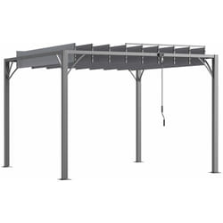 Outsunny - Pergola lames orientables dim. 2,9L x 2,95l x 2,13H m structure alu. acier époxy polyester gris