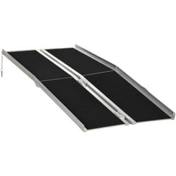 Rampe de fauteuil roulant rampe de chargement rampe d'accès antidérapante pliable avec bordures de sécurité max. 270 Kg dim. 183L x 73,5l cm alu. noir