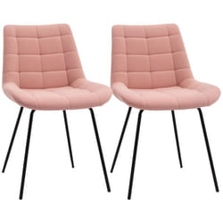 HOMCOM - Chaise de salle à manger - Polyester - 50x61x79cm - Rose