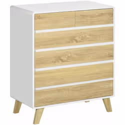 Cette superbe commode design scandinave dotée de 6 tiroirs coulissants vous permettra de ranger vos vêtements, linges de lits ...