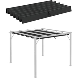 Toile de rechange pour pergola rétractable 3 x 3 m polyester haute densité 180 g/m² imperméabilisé gris