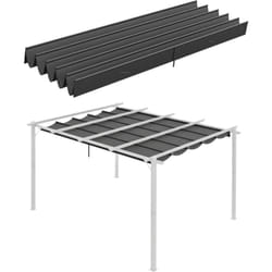 Toile de rechange pour pergola rétractable 4 x 3 m polyester haute densité 180 g/m² imperméabilisé gris