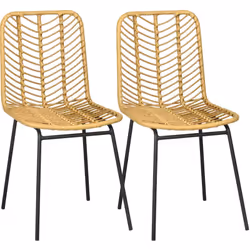 Description générale Ce joli lot de 2 chaises de jardin en résine tressée aspect rotin ajoutera une touche coloniale chic à v ...