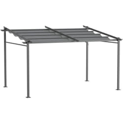 Outsunny - Pergola rétractable 3,97L x 2,95l x 2,3H m structure alu. acier époxy polyester gris